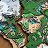 Custom Zelda map decor – laser cut wooden map of Hyrule Kingdom with detailed topography