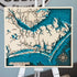 Atlantic Beach North Carolina wooden coastline map for home decoration