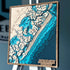 Handcrafted 3D wooden map of Avalon, New Jersey with layered ocean design.
