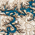 Close-up of Beaver Lake 3D map highlighting arms and terrain