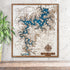 Beaver Lake Arkansas 3D wooden map with layered reservoir detail