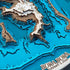 Close-up of Bora Bora wooden wall art highlighting Mt. Otemanu and motus