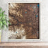3D wooden map of Boulder Colorado with engraved streets and mountain relief