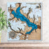 Buckhorn Reservoir North Carolina 3D wooden map with layered shoreline