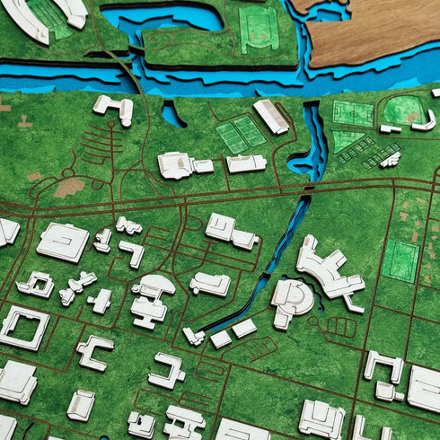 Baylor University Campus 3D Wooden Map – Waco Texas Wall Art