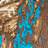 Close-up of Candlewood Lake layered wood shoreline details