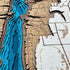 Close up of Conesus Lake 3D wooden map with blue water design