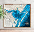 Corpus Christi Bay 3D wooden map with layered coastal topographic design
