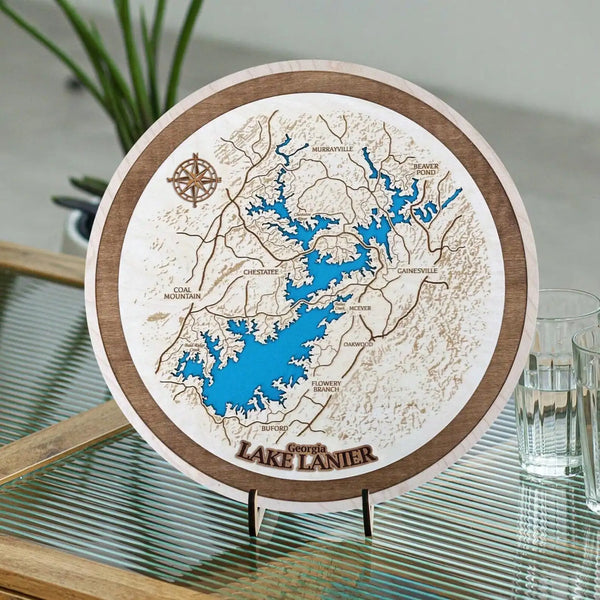 Custom 3D wooden map of any location with engraved details