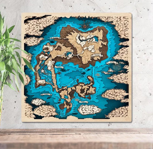 Elden Ring Limgrave 3D wooden fantasy map with layered design.
