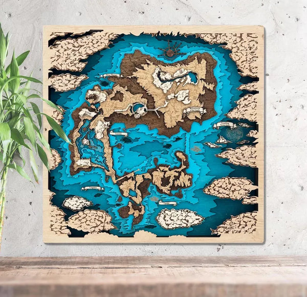 Elden Ring Limgrave 3D wooden fantasy map with layered design.