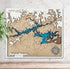 Greers Ferry Lake Arkansas 3D wooden map with layered shoreline detail