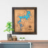 Handmade wooden wall map of Beaver Lake with engraved rivers and blue water in rustic frame