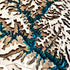 Close-up of Jackson Lake 3D wooden map highlighting layered topography