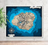 Kaua’i Hawaii 3D wooden map with layered topographic wall art design