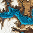 Close-up of Lake Coleman wood map showing detailed contour lines and blue water layers.