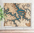 Lake of the Ozarks Missouri 3D wooden map with layered shoreline detail