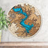 Lake Whitney Texas 3D wooden map with layered shoreline detail