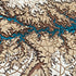 Close up of Lake Murray layered wooden map with blue water design