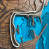 Racing-inspired wooden wall map of Monaco harbor and F1 track.