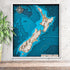 3D wooden map of New Zealand showing topographic layers