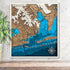 3D wooden map of Pensacola Florida with layered coastline and engraved streets
