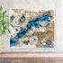Handcrafted 3D wooden map of Prior Lake Minnesota with layered topography