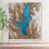 3D wooden map of Lake Ray Hubbard Texas with layered shoreline details