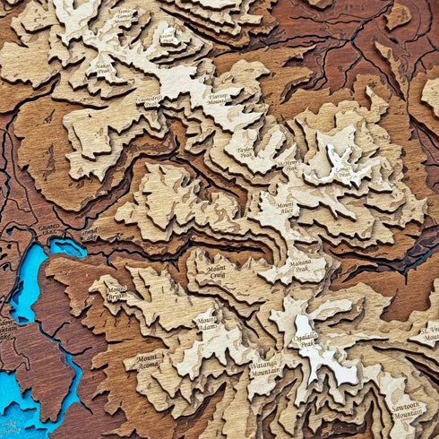 Wooden Rocky Mountain National Park map – perfect cabin decor