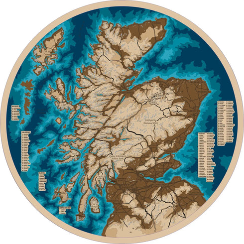 3D Wooden Map of Scotland – Handcrafted Layered Wall Art