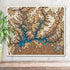 Shasta Lake 3D Wooden Map wall art in California