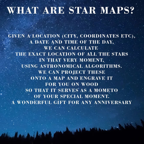 Personalized Wooden Star Map - Custom Night Sky Wall Art