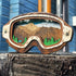 3D wooden trail map of Sugar Bowl Ski Resort in California framed in ski goggles