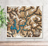 Handcrafted 3D wooden map of Summersville Lake, West Virginia hanging on a wall.