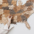 3D wooden USA map puzzle with engraved states and capitals